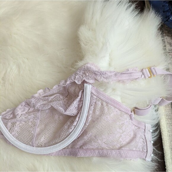 Natori sheer unlined lace purple lilac underwire bra 32DDD - Picture 6 of 10